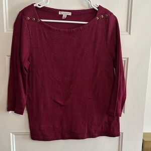 Burgundy Button-Detail Top